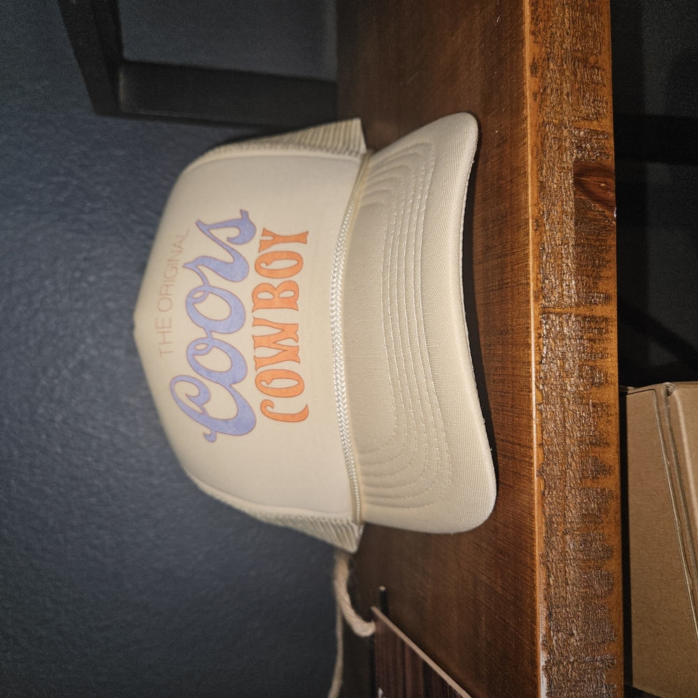 Coors Cowoy Mens Trucker Hat - Cream and Orange